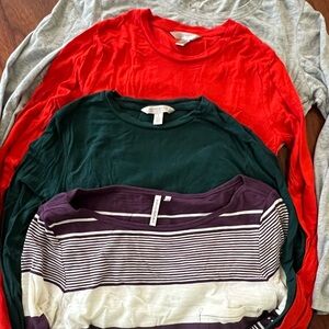 Lot of 4 Banana Republic Long-sleeve Tops (Size S)